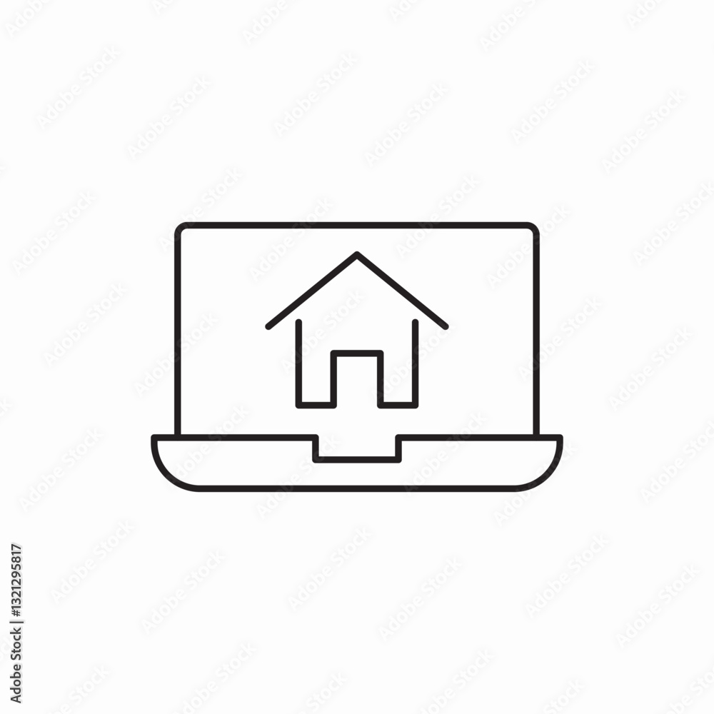 Online real estate house icon vector sign Online real estate house icon vector sign