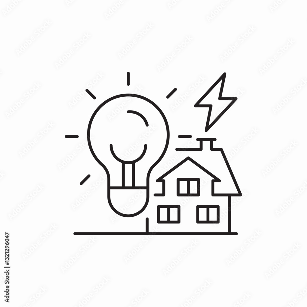 Energy efficient smart house icon vector sign Energy efficient smart house icon vector sign