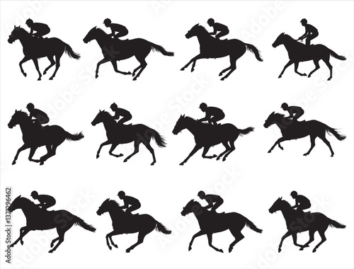 RACING HORSE JOCKEY SILHOUETTE