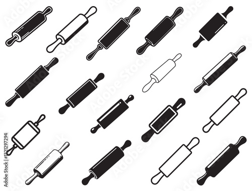 ROLLING PIN SILHOUETTE WHITE BACKGROUND