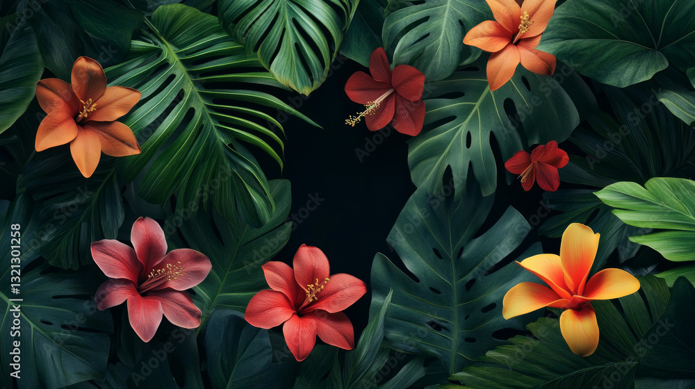 Animation of leaves and flowers in a forest against a black backdrop. environment, ecology, sustainability, renewable energy, and awareness of climate change and global warming. Animation of leaves and flowers in a forest against a black backdrop. environment, ecology, sustainability, renewable energy, and awareness of climate change and global warming.