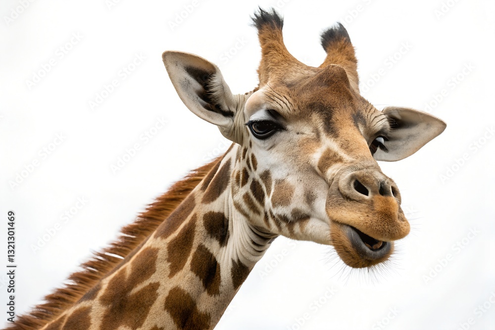 Naklejka premium expressive giraffe isolated on white background