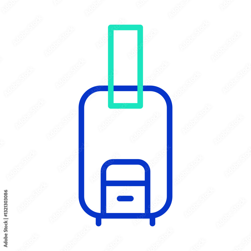 Trolley baggage outline dual color icon Trolley baggage outline dual color icon