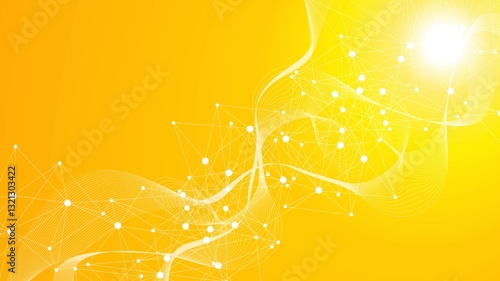 Modern abstract molecules structure for science or medical background. DNA helix or atom visualization. Molecular wave flow abstract background. illustration