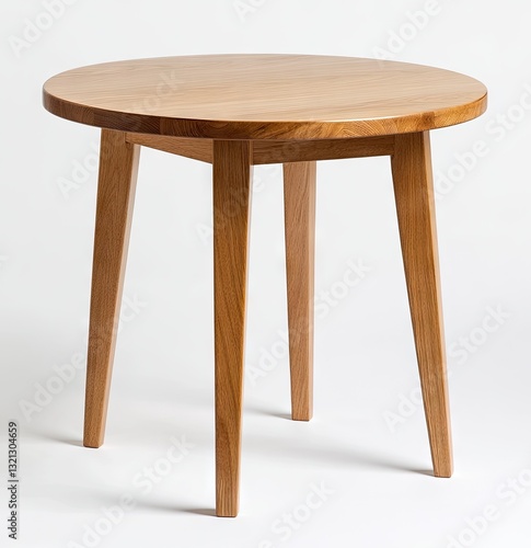 Simple round wooden side table