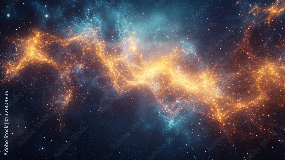 Cosmic sky with intricate digital networks forming holographic paths background wallpaper AI generated image Cosmic sky with intricate digital networks forming holographic paths background wallpaper AI generated image