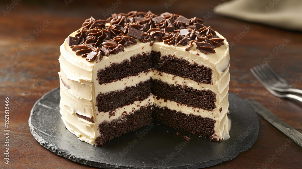 Decadent Chocolate Cake Layered with Indulgent Richness for Gourmet Desserts