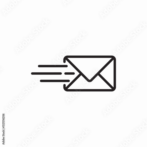 Fast email message delivery icon vector sign
