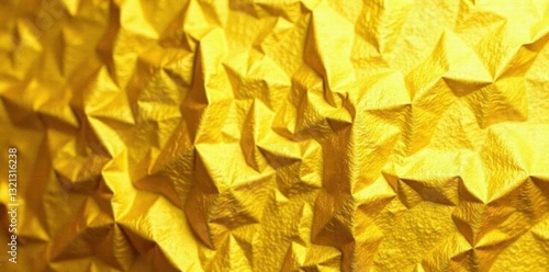 Wallpaper Mural Intense yellow gold leaf, crumpled foil texture , metallic, gold foil Torontodigital.ca