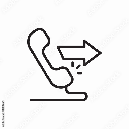 Phone outgoing call arrow icon vector sign