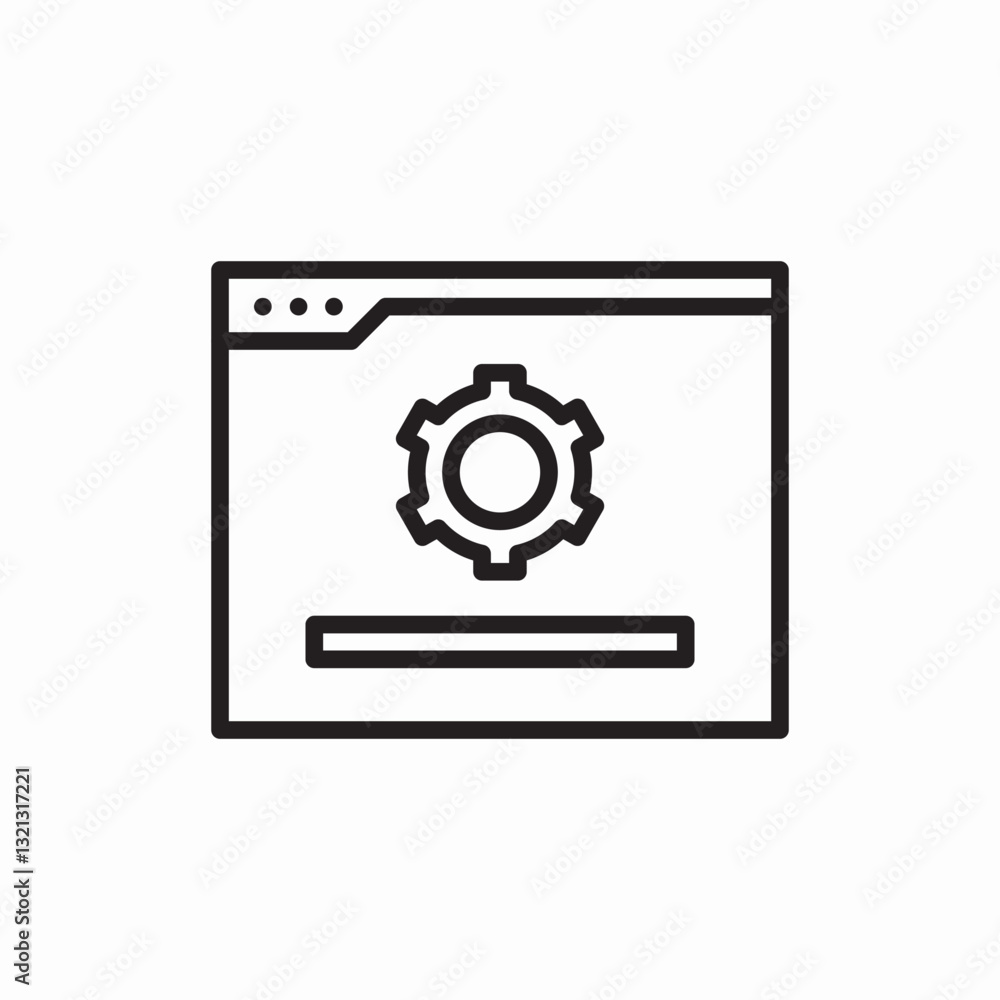 Website settings configuration gear icon vector sign Website settings configuration gear icon vector sign