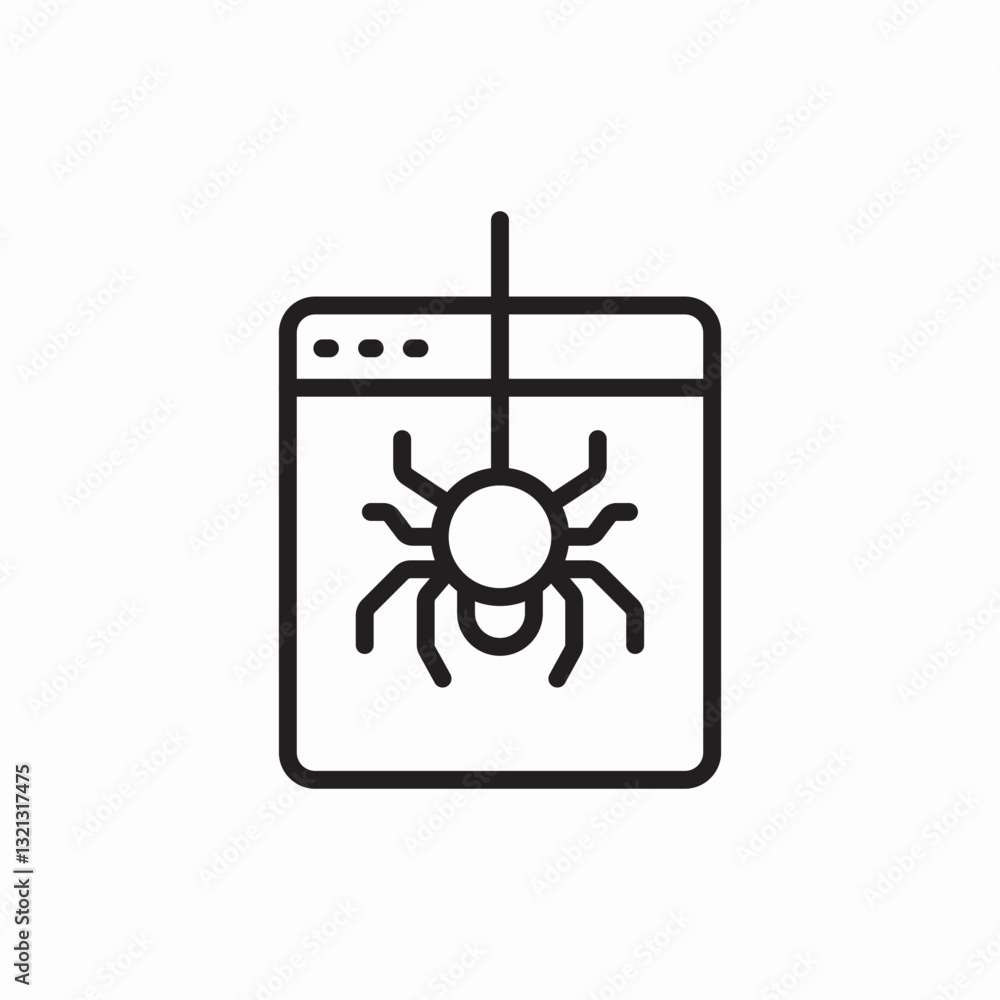 Virus bug detection software icon vector sign Virus bug detection software icon vector sign