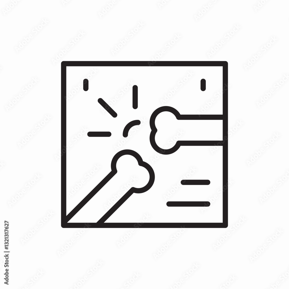 x-ray traumatologist broken bone icon vector sign x-ray traumatologist broken bone icon vector sign
