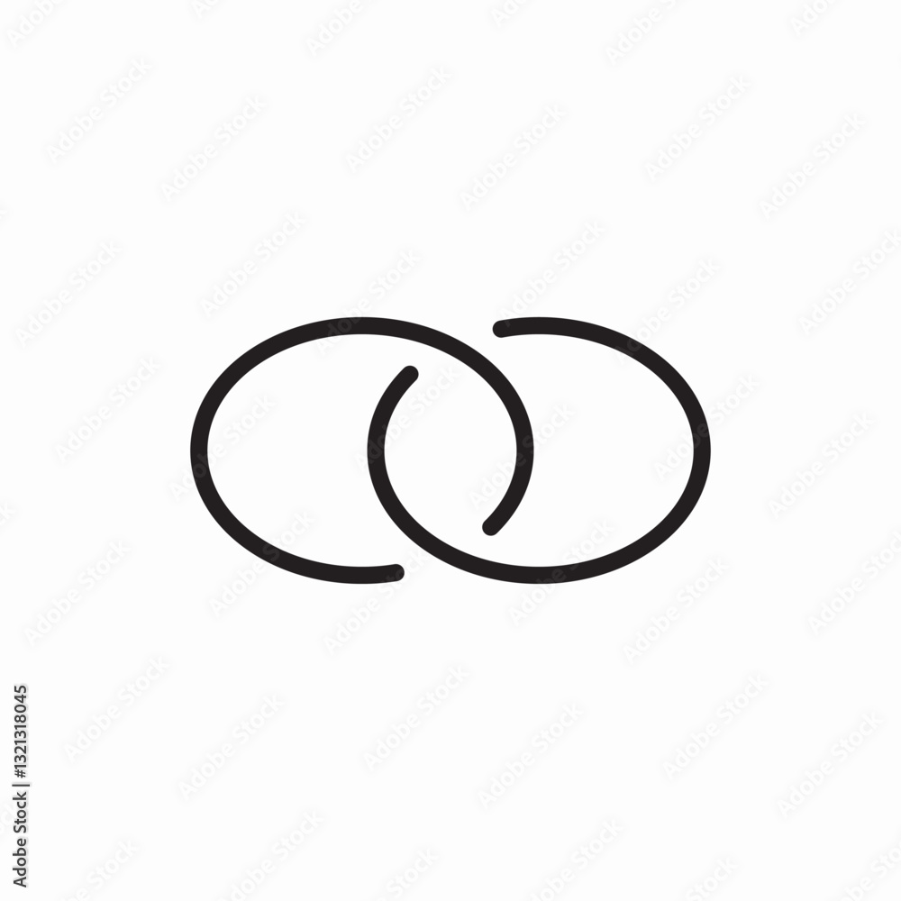 Connected circles chain icon vector sign Connected circles chain icon vector sign