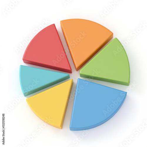 Colorful pie chart segments, vibrant and engaging design, data visualization theme, ideal for presentations or reports.