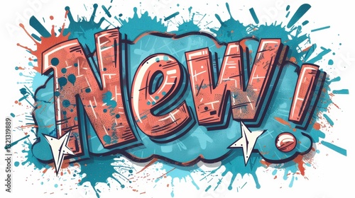 New product announcement graphic, vibrant comic style