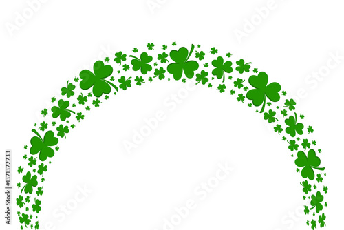 Lucky Clover Rainbow for St. Patrick's Day. Green shamrock rainbow symbolizing luck and Irish traditions. Perfect for St. Patrick's Day designs, festive decorations, and greeting cards. Vector