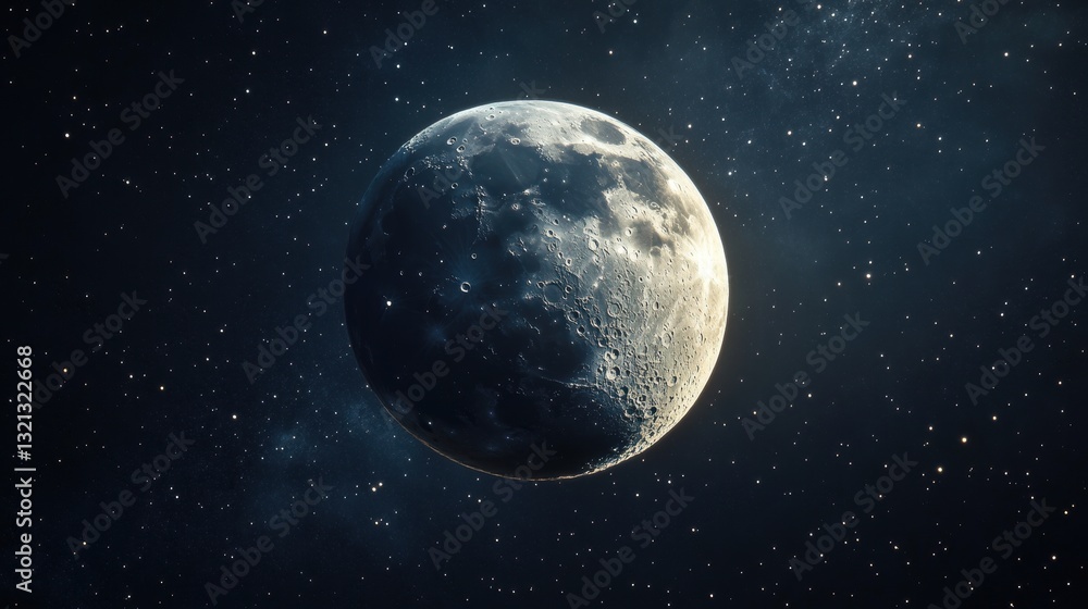 Obraz premium Majestic Moon in Starry Night Sky