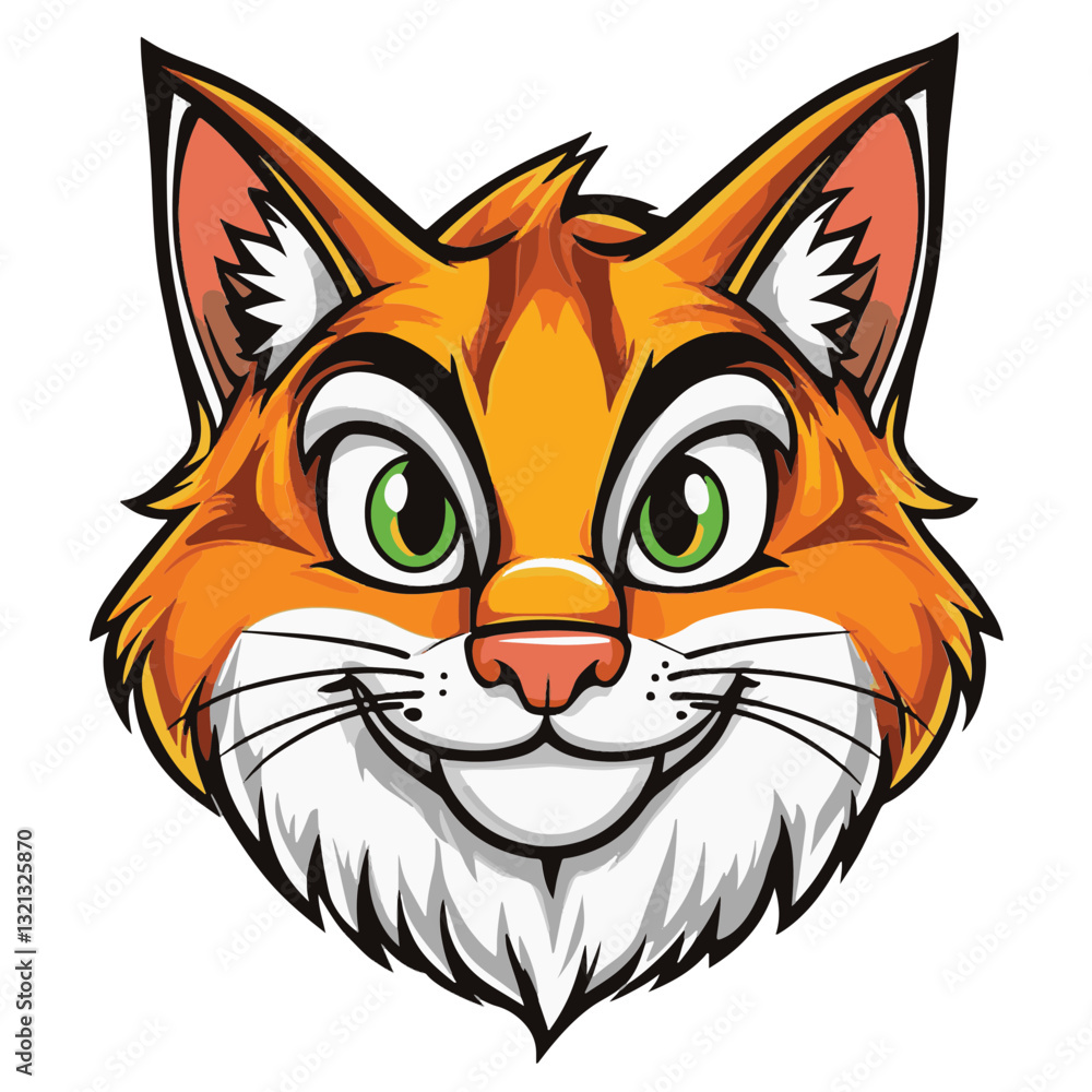 Fototapeta premium Cartoon Cat Face