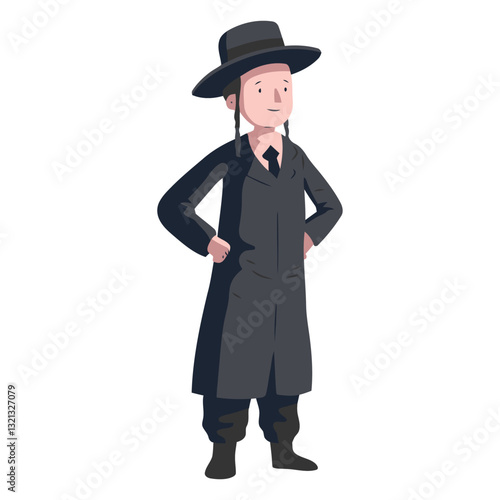  Hasidic Jew: An illustration that captures the essence of a Hasidic Jew, showcasing traditional attire and a sense of cultural identity.