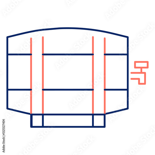 Simple Wooden Barrel: The barrel, adorned with classic banding, a spigot, embodies the essence of traditional craftsmanship and is designed to store wine or beverages.