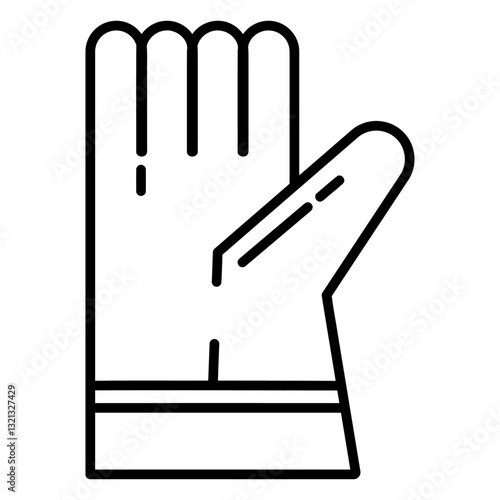 Protective Glove Icon: A minimalist icon of a protective glove, ideal for representing safety, work, and protection.