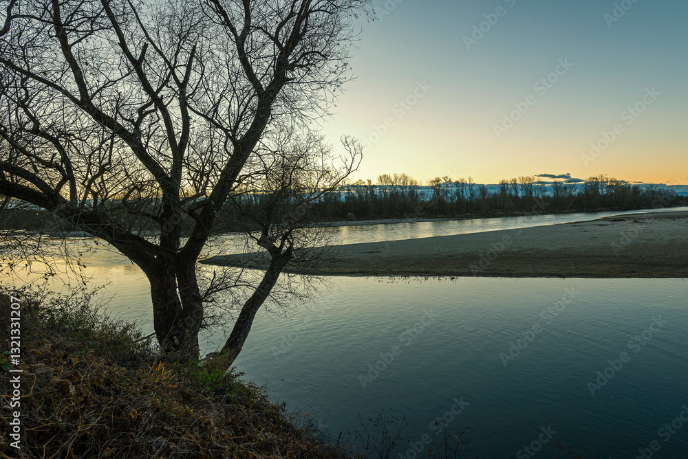 autumnal landscape inside the Santa Sofia ring on the Ticino river, Pavia, Italy autumnal landscape inside the Santa Sofia ring on the Ticino river, Pavia, Italy