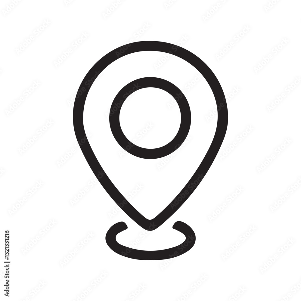 Navigation pin in line icon. Map pin location sign icon vector illustration, location pin icon collection. Vector Illustration Eps 10 Navigation pin in line icon. Map pin location sign icon vector illustration, location pin icon collection. Vector Illustration Eps 10