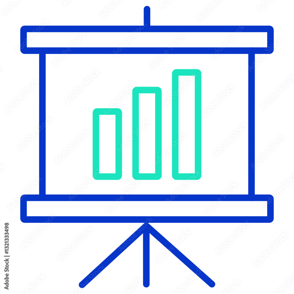 Chart Board outline dual color icon Chart Board outline dual color icon