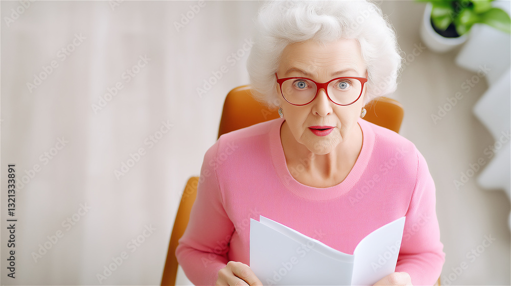 Vibrant senior woman in pink, engaged and energetic, reading with focused attention, showcasing the active and intellectually curious nature of aging with grace and vitality. Vibrant senior woman in pink, engaged and energetic, reading with focused attention, showcasing the active and intellectually curious nature of aging with grace and vitality.