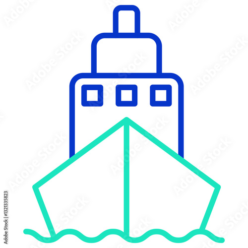 ship outline dual color icon