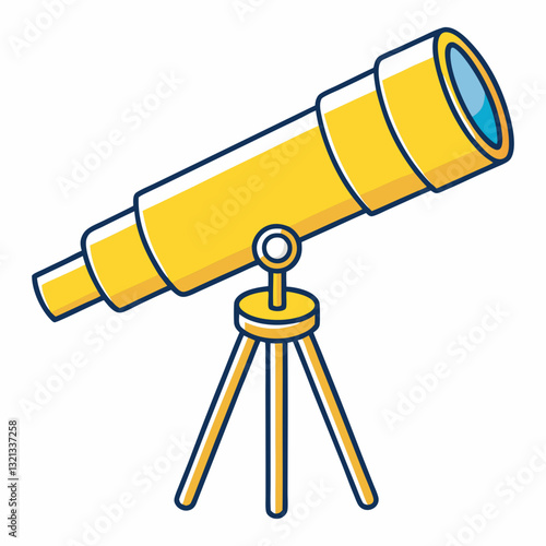  Colorful Telescope Icon – Astronomy and Stargazing Illustration