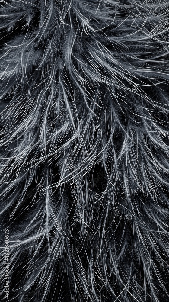 Naklejka premium Black and white fur with distinct patterns showcasing texture and softness in detail