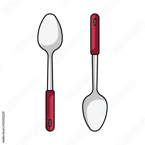 Spoon drawing doodle. vector illustration