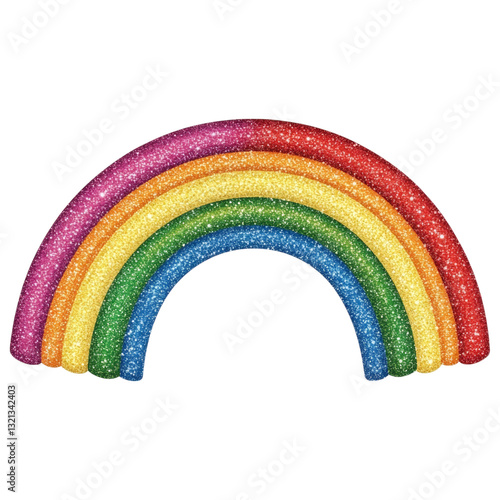 vibrant glitter rainbow with sparkling decorative texture on transparency background