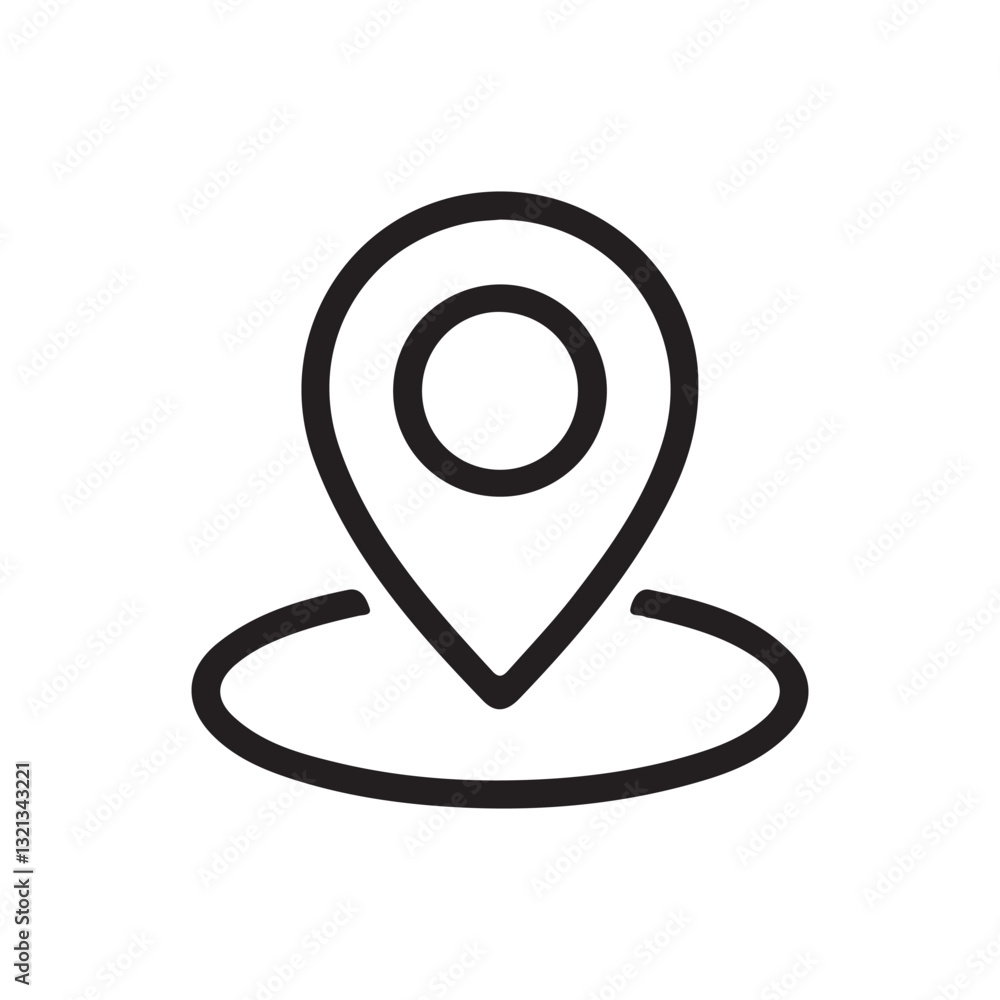 Location pin with circle, linear style icon.point illustration sign collection. position symbol. Eps 10 Location pin with circle, linear style icon.point illustration sign collection. position symbol. Eps 10