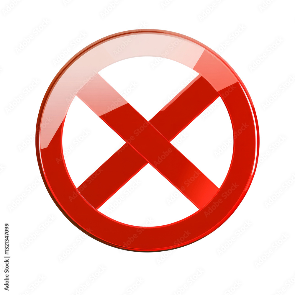 Fototapeta premium A red X with a white background