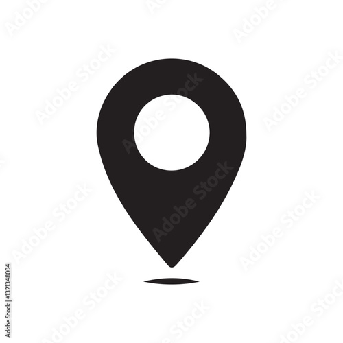 Black location pin marker symbol. Map pin location sign icon vector illustration Eps 10