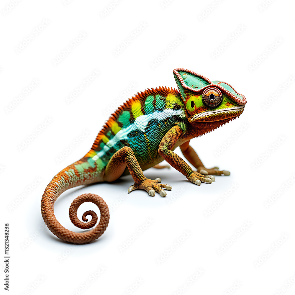 Obraz premium chameleon on a white background 