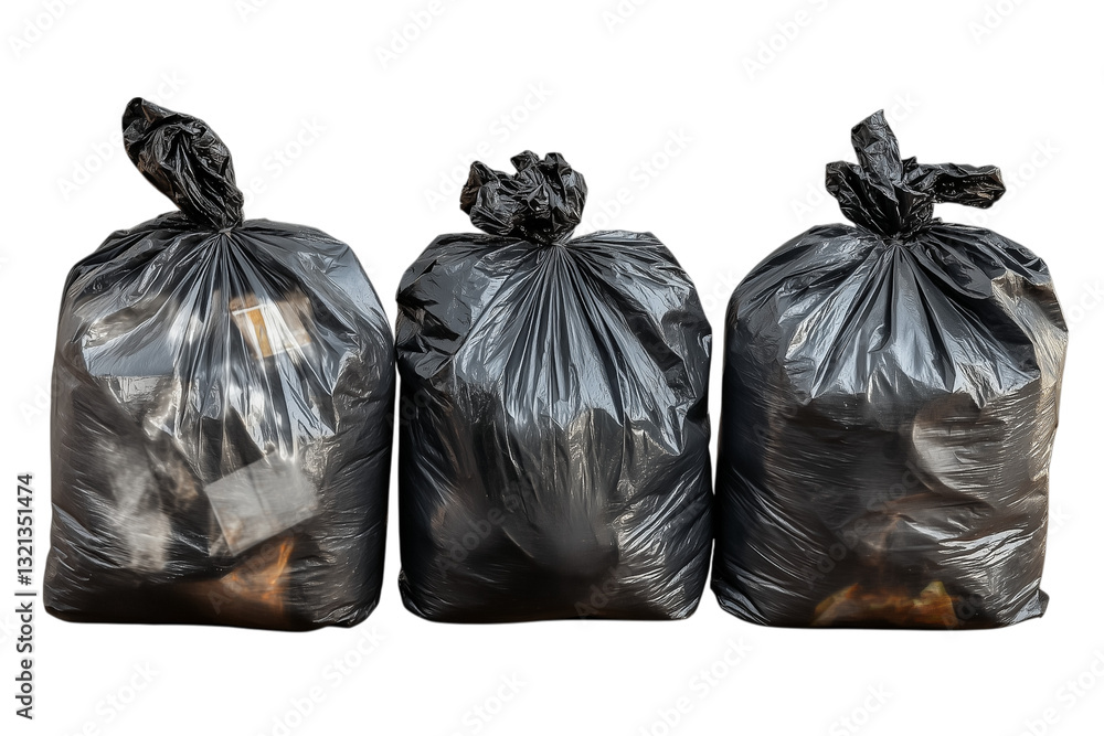 Dirty trash bag isolated on transparent background Dirty trash bag isolated on transparent background
