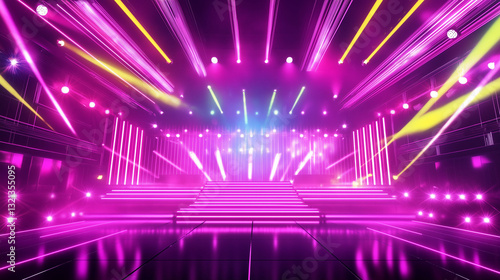 レーザー照明の飛び交う華やかなステージ