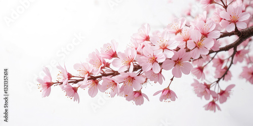 Wallpaper Mural Pink Cherry Blossom in Spring Isolated On White Background. Torontodigital.ca