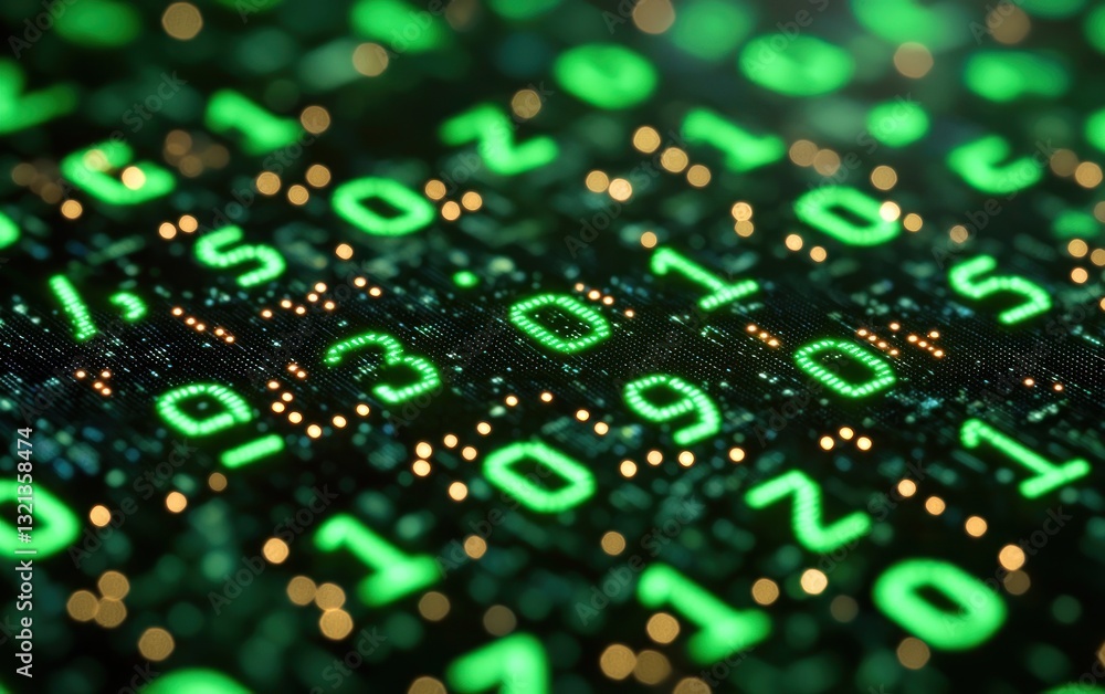 Obraz premium Digital numbers on a circuit board