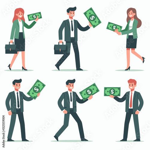 Diverse business team showing money celebrating financial achievement concept