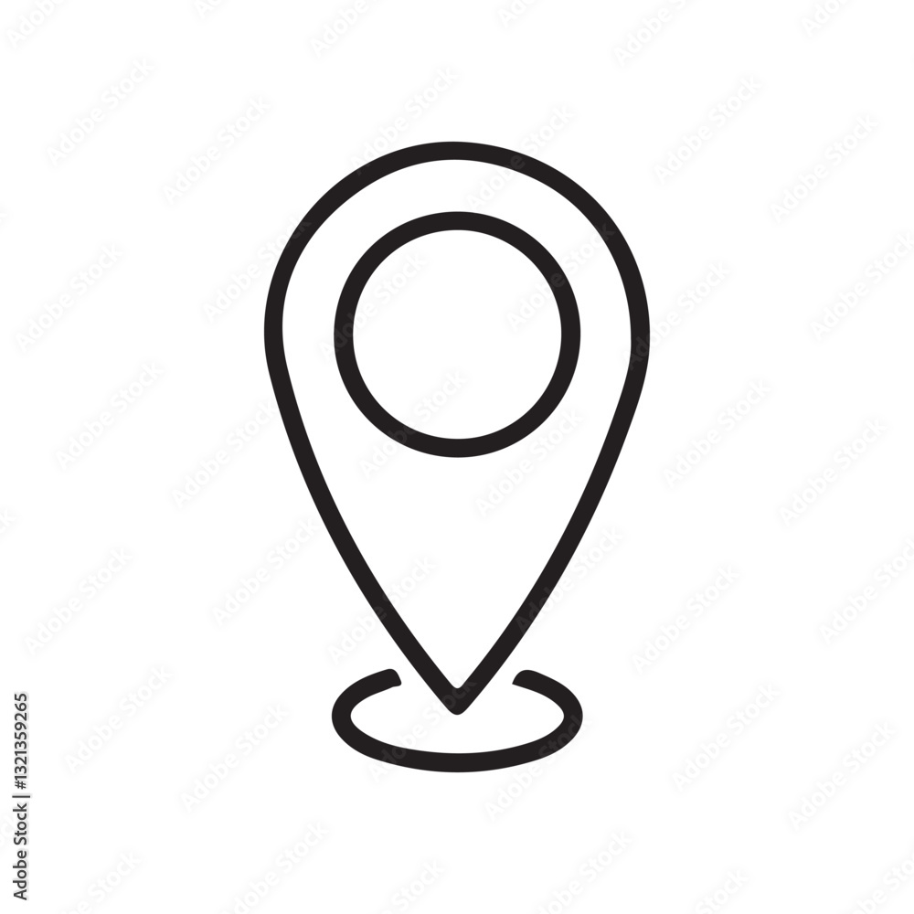 Location pin with circle, linear style icon.point illustration sign collection. position symbol. Eps 10 Location pin with circle, linear style icon.point illustration sign collection. position symbol. Eps 10