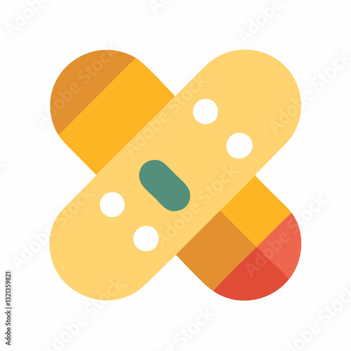 Colorful Bandage Cross Medical Icon
