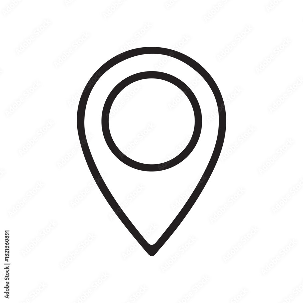 Navigation pin in line icon. Map pin location sign icon vector illustration, location pin icon collection. Vector Illustration Eps 10 Navigation pin in line icon. Map pin location sign icon vector illustration, location pin icon collection. Vector Illustration Eps 10