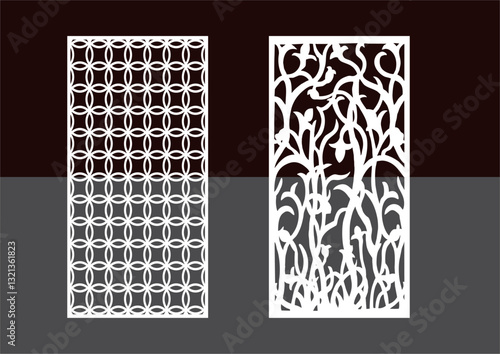  Kitchen and Hall Jali geometric CNC jaali pattern for laser cutting and interior designing vector graphics