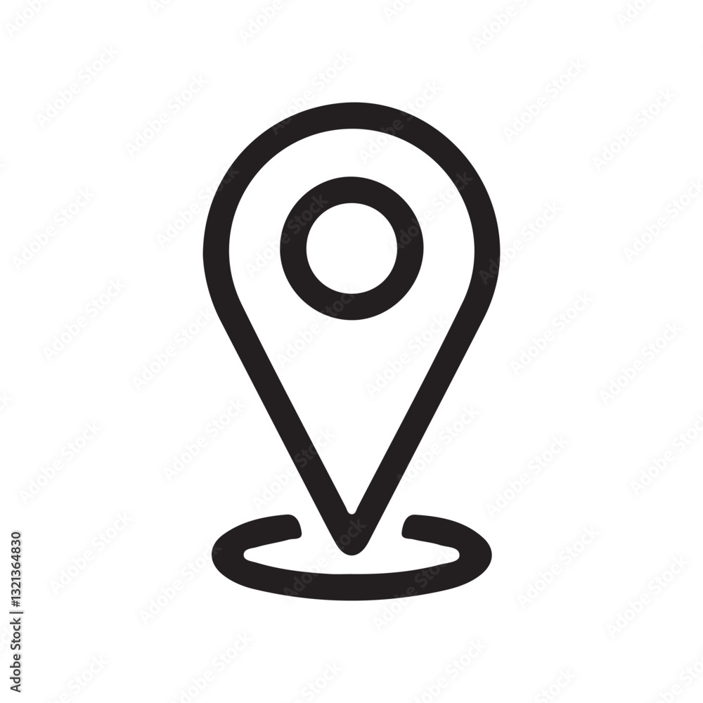 Location pin with circle, linear style icon.point illustration sign collection. position symbol. Eps 10 Location pin with circle, linear style icon.point illustration sign collection. position symbol. Eps 10