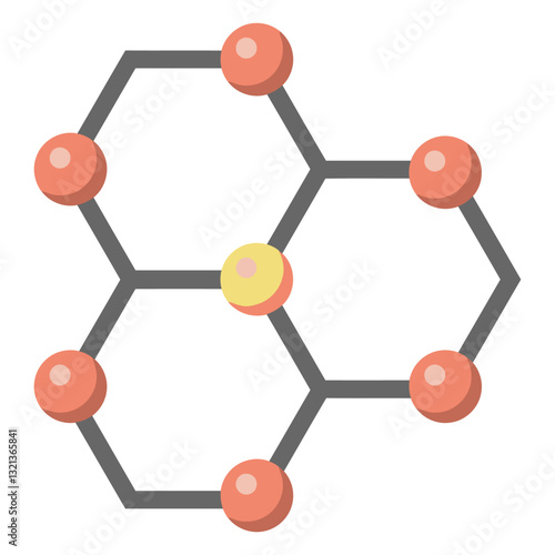 Molecular Marvel: A graphic representation of a molecular structure, showcasing interconnected hexagons with vibrant atom nodes